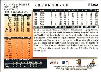 1998 Score Rookie & Traded #RT202 Robb Nen Back