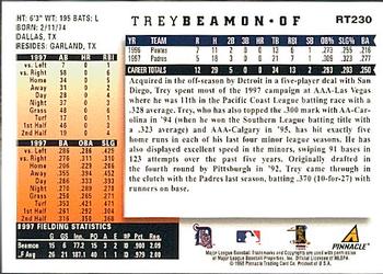 1998 Score Rookie & Traded #RT230 Trey Beamon Back