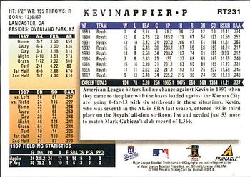1998 Score Rookie & Traded #RT231 Kevin Appier Back