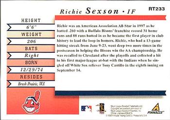1998 Score Rookie & Traded #RT233 Richie Sexson Back
