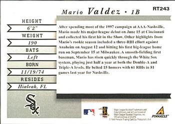 1998 Score Rookie & Traded #RT243 Mario Valdez Back