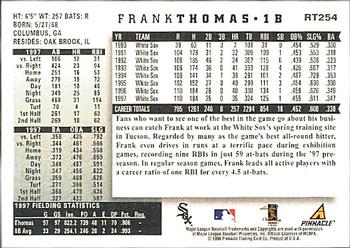 1998 Score Rookie & Traded #RT254 Frank Thomas Back