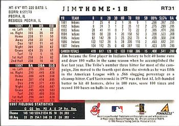 1998 Score Rookie & Traded #RT31 Jim Thome Back