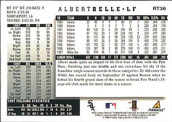 1998 Score Rookie & Traded #RT36 Albert Belle Back
