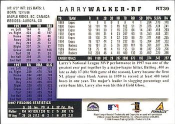 1998 Score Rookie & Traded #RT39 Larry Walker Back