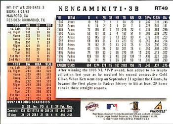 1998 Score Rookie & Traded #RT49 Ken Caminiti Back