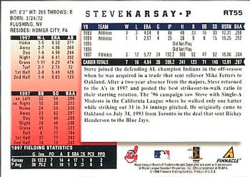 1998 Score Rookie & Traded #RT55 Steve Karsay Back