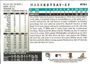 1998 Score Rookie & Traded #RT61 Mark Kotsay Back