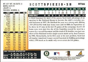 1998 Score Rookie & Traded #RT66 Scott Spiezio Back