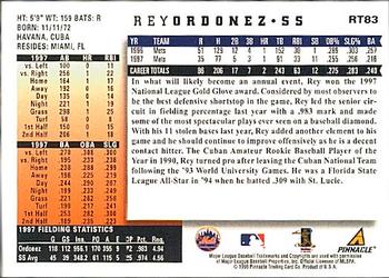 1998 Score Rookie & Traded #RT83 Rey Ordonez Back