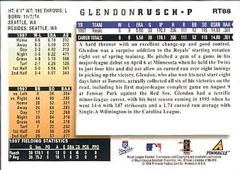 1998 Score Rookie & Traded #RT88 Glendon Rusch Back