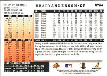 1998 Score Rookie & Traded #RT94 Brady Anderson Back