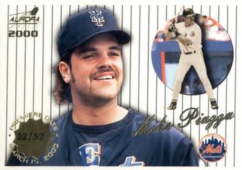 2000 Pacific Aurora - Pinstripes Premiere Date #94 Mike Piazza  Front