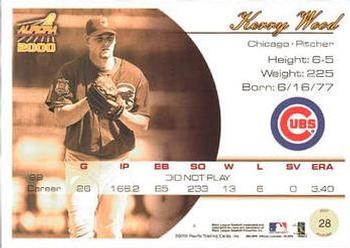 2000 Pacific Aurora - Premiere Date #28 Kerry Wood  Back