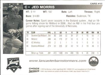 2009 Choice Lancaster Barnstormers #12 Jed Morris Back