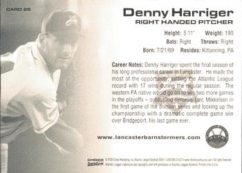 2009 Choice Lancaster Barnstormers #25 Denny Harriger Back