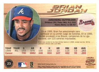 2000 Pacific Crown Collection - Holographic Purple #23 Brian Jordan  Back