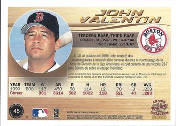 2000 Pacific Crown Collection - Holographic Purple #45 John Valentin  Back