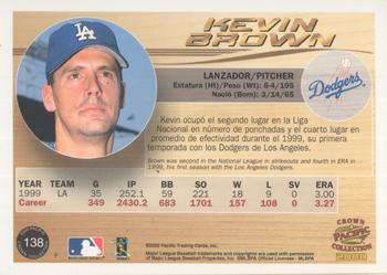 2000 Pacific Crown Collection - Holographic Purple #138 Kevin Brown Back