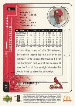 1999 Upper Deck McDonald's St. Louis Cardinals #10 Kent Bottenfield Back