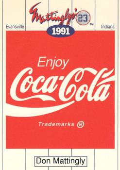 1991 Coca-Cola Mattinglys' 23 #15 Don Mattingly Front