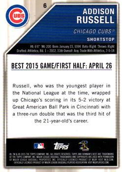 2015 Bowman's Best - Atomic Refractor #6 Addison Russell Back