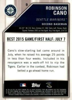 2015 Bowman's Best - Blue Refractor #9 Robinson Cano Back