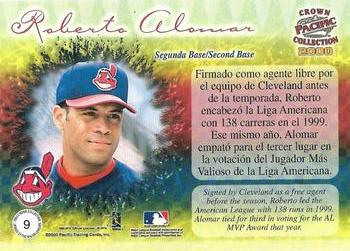 2000 Pacific Crown Collection - Latinos of the Major Leagues #9 Roberto Alomar  Back