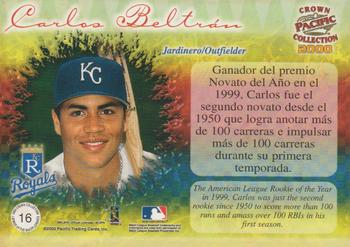 2000 Pacific Crown Collection - Latinos of the Major Leagues #16 Carlos Beltran  Back