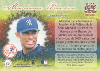 2000 Pacific Crown Collection - Latinos of the Major Leagues #23 Mariano Rivera  Back