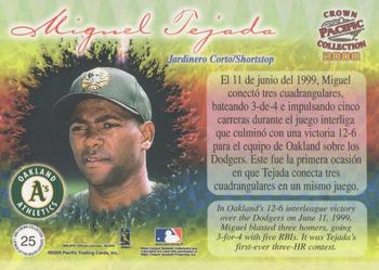 2000 Pacific Crown Collection - Latinos of the Major Leagues #25 Miguel Tejada  Back