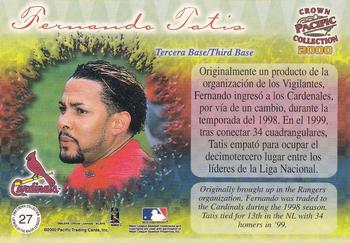 2000 Pacific Crown Collection - Latinos of the Major Leagues #27 Fernando Tatis  Back