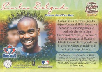 2000 Pacific Crown Collection - Latinos of the Major Leagues #35 Carlos Delgado  Back