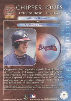 2000 Pacific Crown Collection - Moment of Truth #2 Chipper Jones  Back