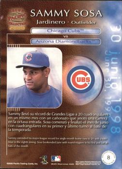 2000 Pacific Crown Collection - Moment of Truth #8 Sammy Sosa  Back