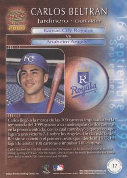 2000 Pacific Crown Collection - Moment of Truth #17 Carlos Beltran  Back