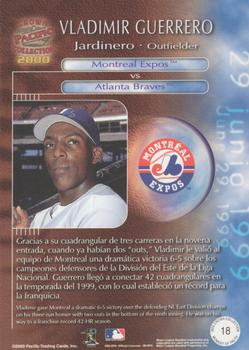 2000 Pacific Crown Collection - Moment of Truth #18 Vladimir Guerrero  Back