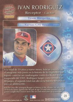 2000 Pacific Crown Collection - Moment of Truth #29 Ivan Rodriguez  Back
