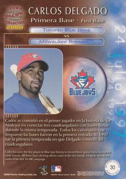 2000 Pacific Crown Collection - Moment of Truth #30 Carlos Delgado  Back