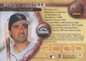 2000 Pacific Crown Collection - Timber 2000 #6 Vinny Castilla  Back
