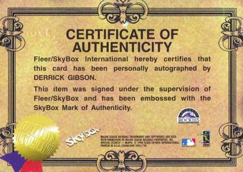 1998 SkyBox E-X2001 - Signature 2001 #NNO Derrick Gibson Back