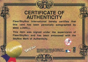 1998 SkyBox E-X2001 - Signature 2001 #NNO Mike Lowell Back