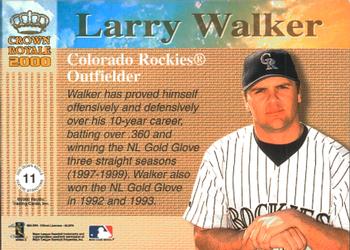 2000 Pacific Crown Royale - Feature Attractions #11 Larry Walker  Back