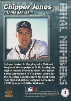 2000 Pacific Crown Royale - Final Numbers #3 Chipper Jones  Back