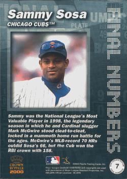 2000 Pacific Crown Royale - Final Numbers #7 Sammy Sosa  Back