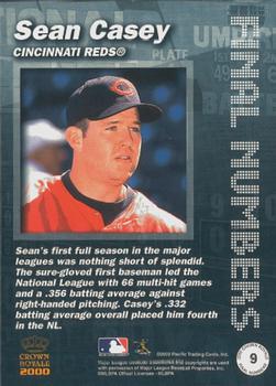 2000 Pacific Crown Royale - Final Numbers #9 Sean Casey  Back