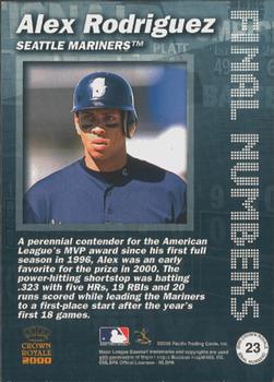 2000 Pacific Crown Royale - Final Numbers #23 Alex Rodriguez  Back