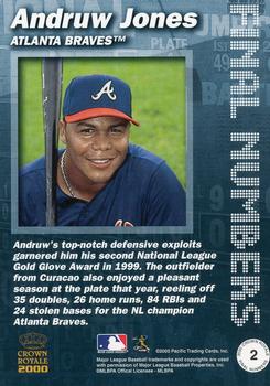 2000 Pacific Crown Royale - Final Numbers #2 Andruw Jones  Back