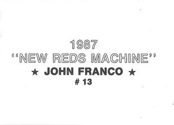 1987 New Reds Machine (unlicensed) #13 John Franco Back