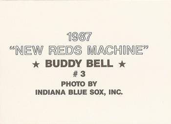 1987 New Reds Machine (unlicensed) #3 Buddy Bell Back